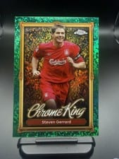 2025 Topps Premier League Chrome King Steven Gerrard Emerald Refractor #CK-12 card