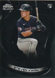 2022 Topps Chrome Black Base Set Steven Kwan #24 card