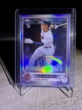 2022 Topps Chrome Update Autograph Steven Kwan #AC-SK card