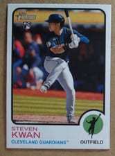 2022 Topps Heritage Mini Steven Kwan #562 card