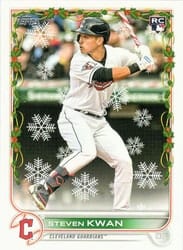 2022 Topps Holiday Base Set Steven Kwan #HW21b card