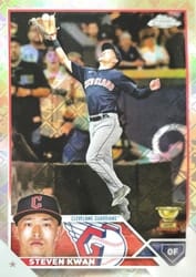 2023 Topps Chrome Logofractor Edition Base Set Steven Kwan #107 card
