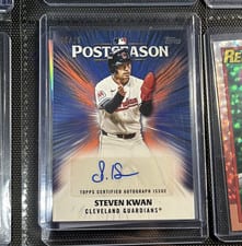 2025 Topps Postseason Performance Autograph Steven Kwan #PPA-SK card