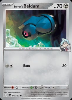 2025 Destined Rivals Steven's Beldum #143 card