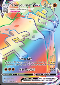 Sword & Shield Stonjourner VMAX #205 card