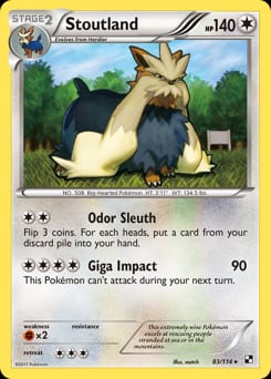 Black & White Stoutland #83 card
