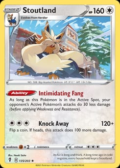 2021 Evolving Skies Stoutland #135 card