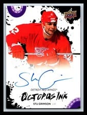 2025-26 Upper Deck Detroit Red Wings Centennial Octopus Ink Stu Grimson #OI-GR card