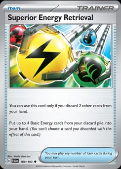 Paldea Evolved Superior Energy Retrieval #189 card