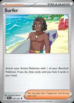 Surging Sparks Surfer #187 card