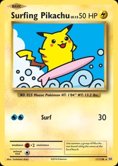 Evolutions Surfing Pikachu #111 card