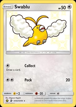 Hidden Fates Shiny Vault Swablu #SV42 card
