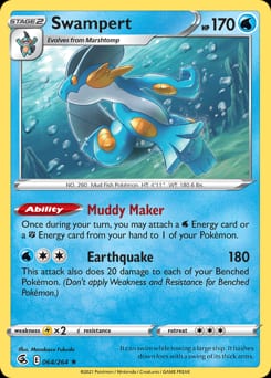 2021 Fusion Strike Swampert #64 card