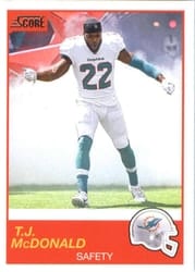 2019 Score Base Set T.J. McDonald #141 card