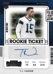 2021 Panini Contenders Base Set T.J. Vasher #289 card