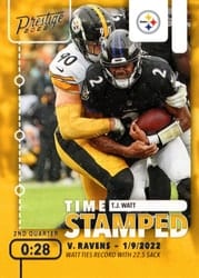 2022 Panini Prestige Time Stamped T.J. Watt #TS-8 card