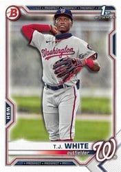 2021 Bowman Draft Base Set T.J. White #BD-157 card