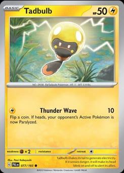 Paldea Evolved Tadbulb #77 card