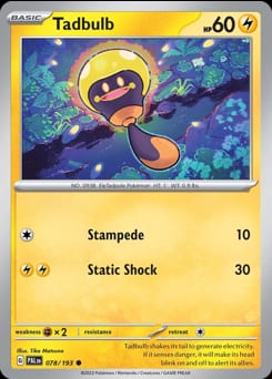 Paldea Evolved Tadbulb #78 card