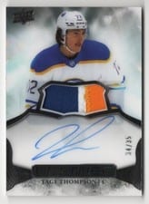 2022-23 Upper Deck Premier Acetate Autograph Patch Tage Thompson #AV-TT card