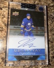 2023-24 Upper Deck Clear Cut Canvas Signatures Tage Thompson #CS-TT card