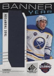 2025-26 SP Game Used 2024 Global Series Devils vs. Sabres Banner Year Relics Tage Thompson #BYGSC-TT card