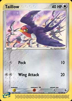 Ruby & Sapphire Taillow #72 card