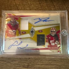 2024 Panini Phoenix Phenomenal Duo Jersey Autographs Talanoa Hufanga / Fred Warner #PDJA-SF card