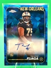 2024 Topps Chrome Sapphire Edition Rookies Autographs Sapphire Taliese Fuaga #RA-TFU card