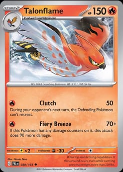 Paldea Evolved Talonflame #30 card