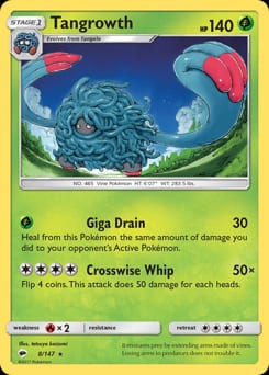 2017 Burning Shadows Tangrowth #8 card
