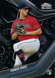 2023 Topps Chrome Black Base Set Tanner Bibee #53 card