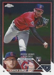 2023 Topps Chrome Update Base Set Tanner Bibee #USC94 card