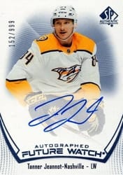 2021-22 SP Authentic Base Set Tanner Jeannot #198 card