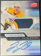 2021-22 Upper Deck Premier Acetate Rookie Autograph Patch Tanner Jeannot #AR-TJ card