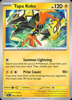 Surging Sparks Tapu Koko #65 card