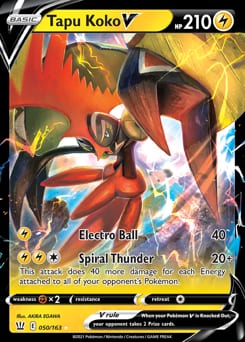 Battle Styles Tapu Koko V #50 card