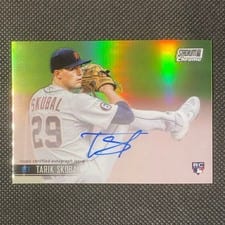 2021 Stadium Club Chrome Autographs Tarik Skubal Refractor #SCCBA-TS card