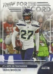 2023 Panini Prestige For the Record Tariq Woolen #15 card