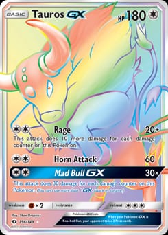 2017 Sun & Moon Tauros-GX #156 card