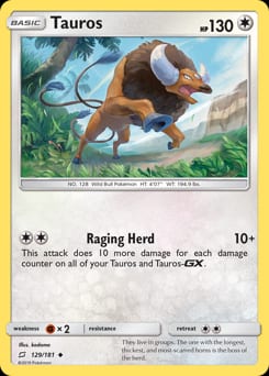 2019 Team Up Tauros #129 card