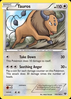 2014 XY Tauros #100 card