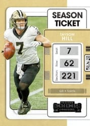 2021 Panini Contenders Base Set Taysom Hill #72 card