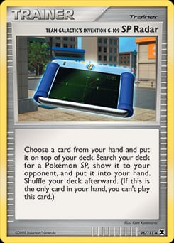Rising Rivals Team Galactic's Invention G-109 SP Radar #96 card