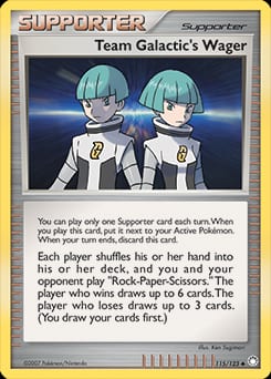 Mysterious Treasures Team Galactic's Wager #115 card