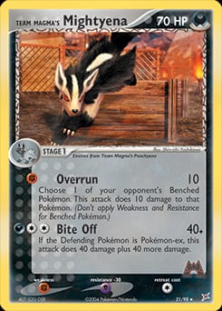 2004 Team Magma vs Team Aqua Team Magma's Mightyena #21 card