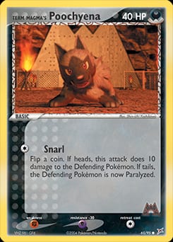 Team Magma vs Team Aqua Team Magma's Poochyena #65 card