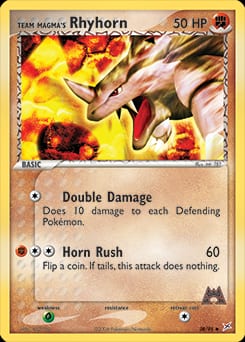 2004 Team Magma vs Team Aqua Team Magma's Rhyhorn #38 card
