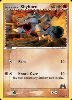 Team Magma vs Team Aqua Team Magma's Rhyhorn #68 card