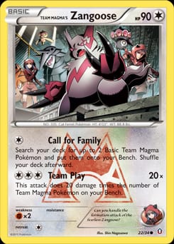 Double Crisis Team Magma's Zangoose #22 card